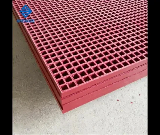 Panel de rejilla de fibra de vidrio FRP GRP moldeado en orto antideslizante